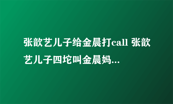 张歆艺儿子给金晨打call 张歆艺儿子四坨叫金晨妈妈什么情况