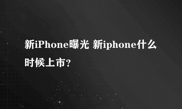 新iPhone曝光 新iphone什么时候上市？