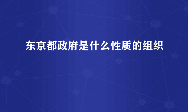 东京都政府是什么性质的组织