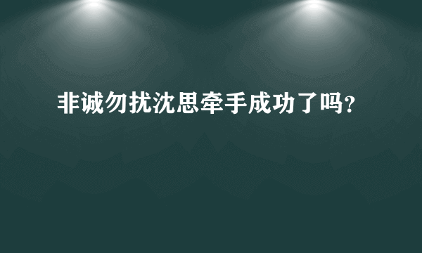 非诚勿扰沈思牵手成功了吗？