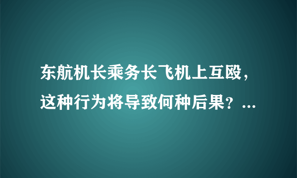 东航机长乘务长飞机上互殴，这种行为将导致何种后果？是否威胁乘客安全？