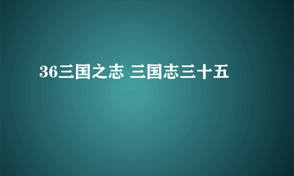 36三国之志 三国志三十五