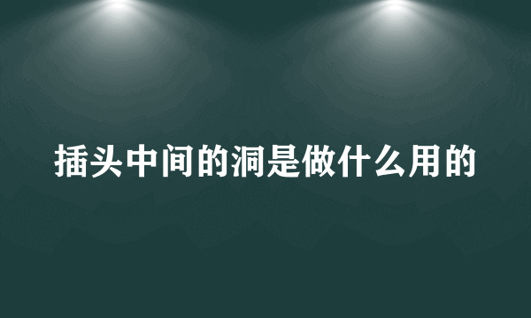 插头中间的洞是做什么用的