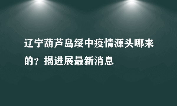 辽宁葫芦岛绥中疫情源头哪来的？揭进展最新消息