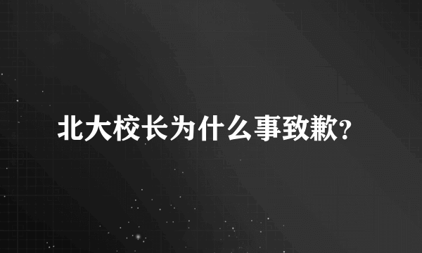 北大校长为什么事致歉？