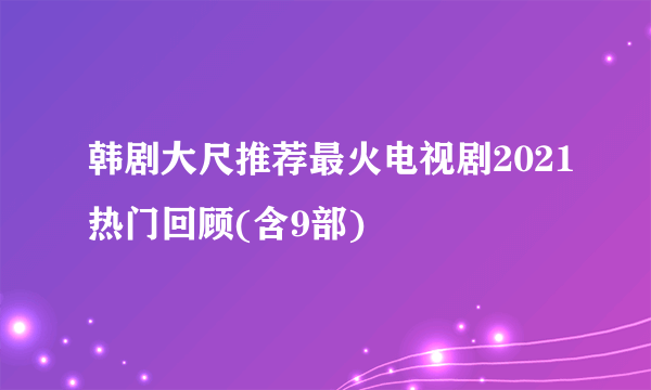 韩剧大尺推荐最火电视剧2021热门回顾(含9部)