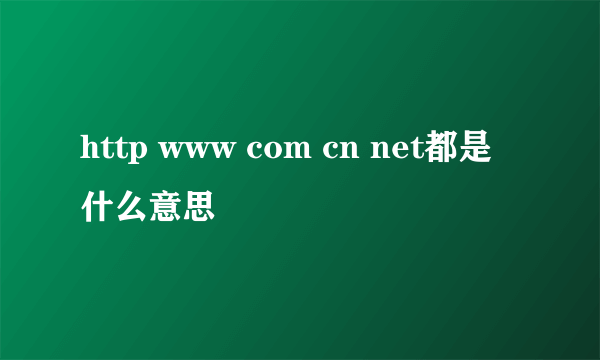 http www com cn net都是什么意思