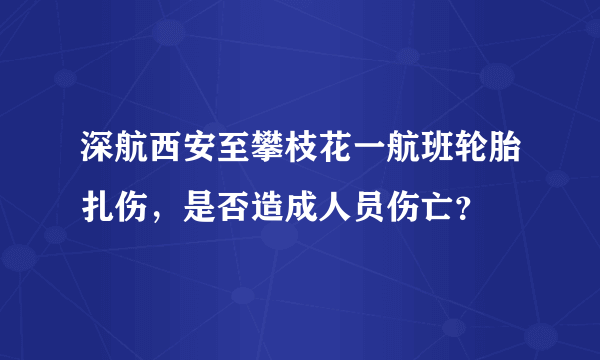 深航西安至攀枝花一航班轮胎扎伤，是否造成人员伤亡？