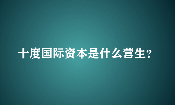 十度国际资本是什么营生？