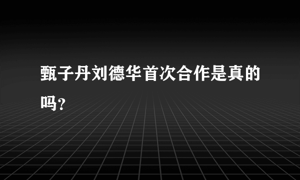 甄子丹刘德华首次合作是真的吗？