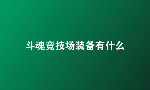 斗魂竞技场装备有什么