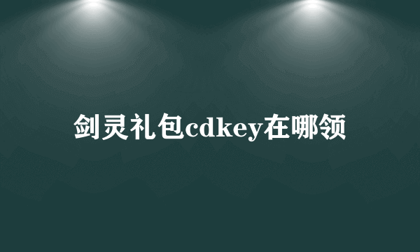 剑灵礼包cdkey在哪领