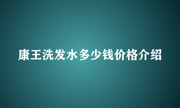 康王洗发水多少钱价格介绍