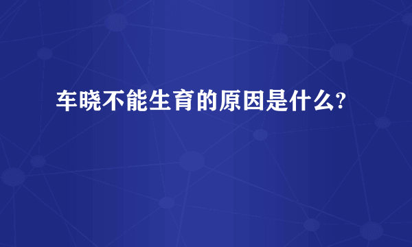 车晓不能生育的原因是什么?