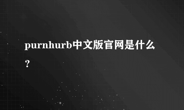 purnhurb中文版官网是什么？