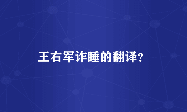 王右军诈睡的翻译？