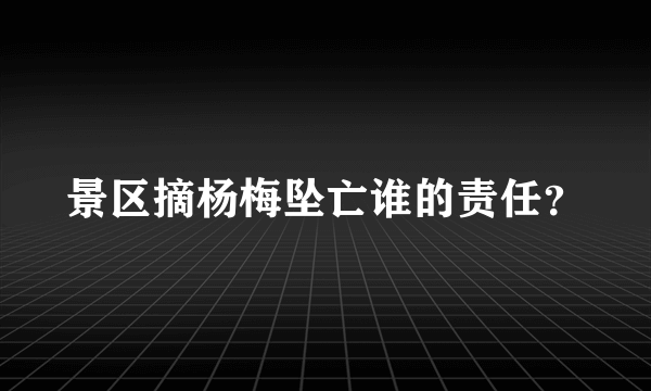 景区摘杨梅坠亡谁的责任？