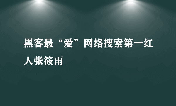 黑客最“爱”网络搜索第一红人张筱雨