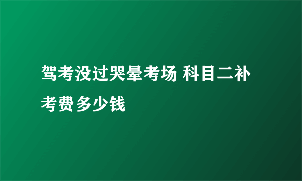 驾考没过哭晕考场 科目二补考费多少钱