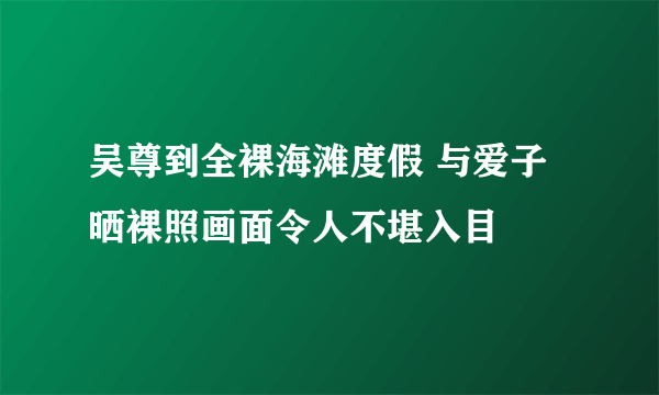 吴尊到全裸海滩度假 与爱子晒裸照画面令人不堪入目