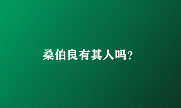 桑伯良有其人吗？