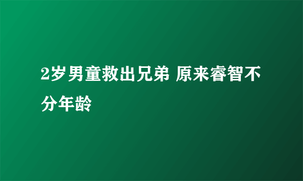 2岁男童救出兄弟 原来睿智不分年龄