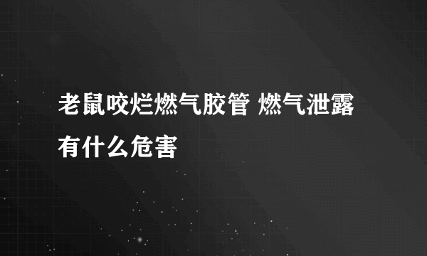 老鼠咬烂燃气胶管 燃气泄露有什么危害