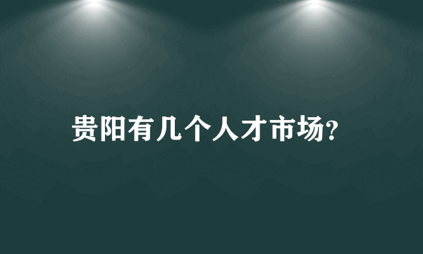 贵阳有几个人才市场？