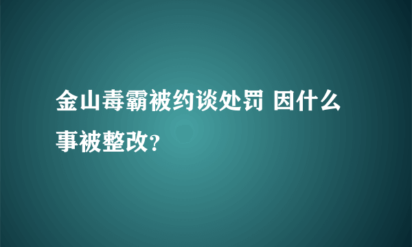 金山毒霸被约谈处罚 因什么事被整改？