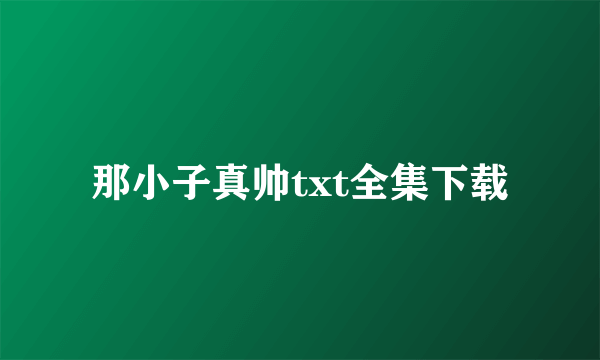 那小子真帅txt全集下载