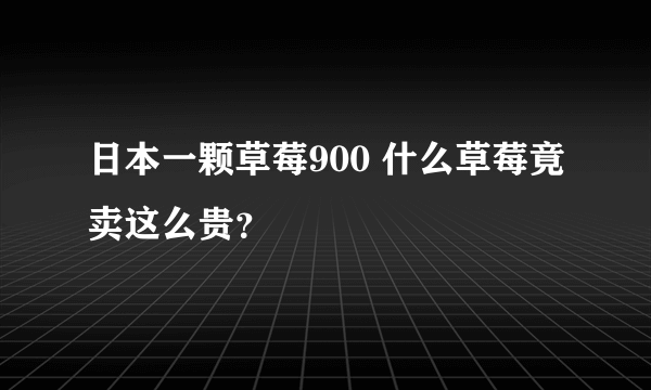 日本一颗草莓900 什么草莓竟卖这么贵？