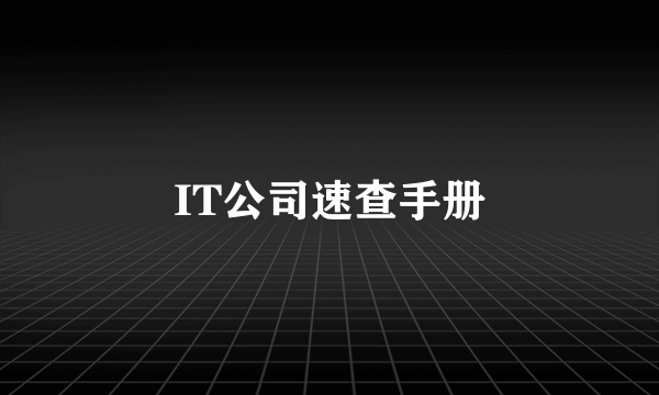 IT公司速查手册