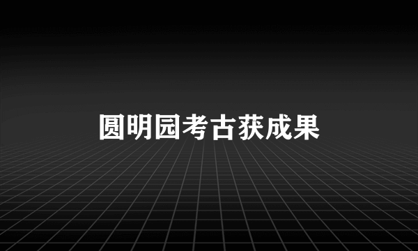 圆明园考古获成果