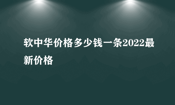 软中华价格多少钱一条2022最新价格