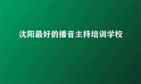 沈阳最好的播音主持培训学校