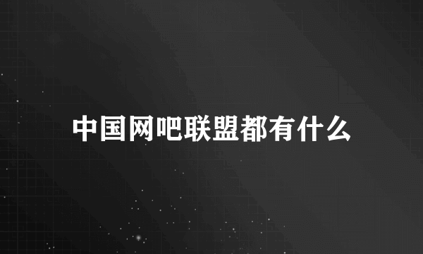 中国网吧联盟都有什么