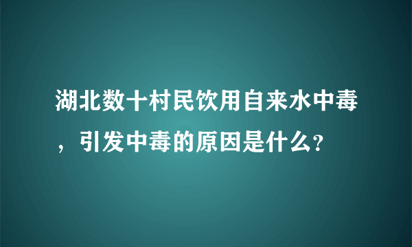 湖北数十村民饮用自来水中毒，引发中毒的原因是什么？