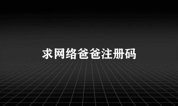 求网络爸爸注册码