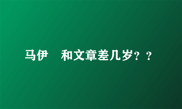 马伊琍和文章差几岁？？