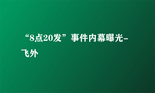 “8点20发”事件内幕曝光-飞外