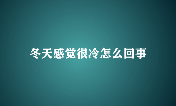 冬天感觉很冷怎么回事