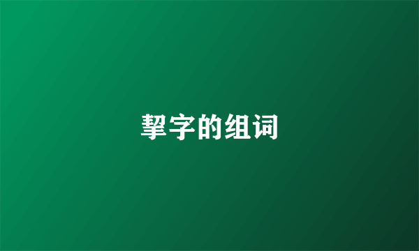 挈字的组词