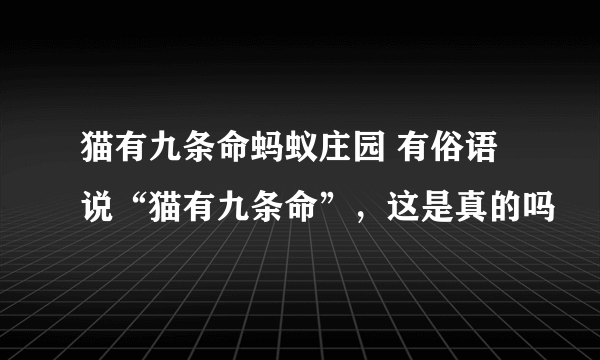 猫有九条命蚂蚁庄园 有俗语说“猫有九条命”，这是真的吗