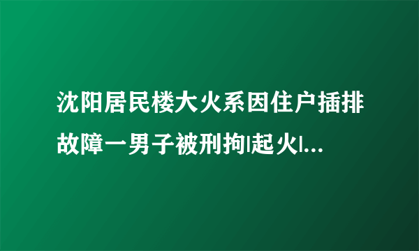 沈阳居民楼大火系因住户插排故障一男子被刑拘|起火|火灾_飞外新闻