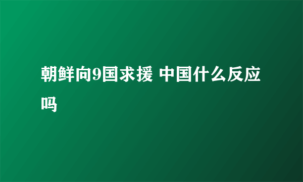 朝鲜向9国求援 中国什么反应吗