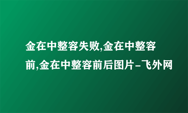 金在中整容失败,金在中整容前,金在中整容前后图片-飞外网