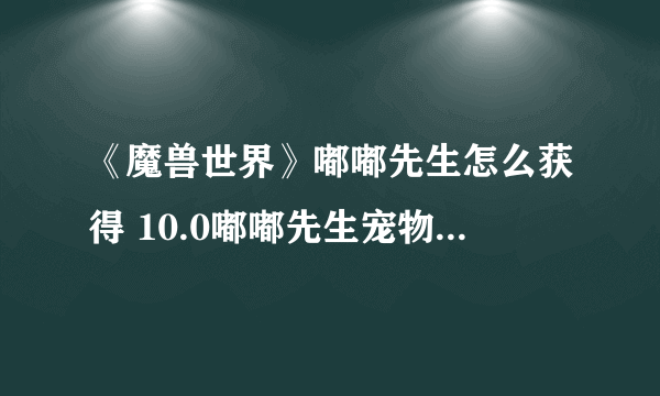 《魔兽世界》嘟嘟先生怎么获得 10.0嘟嘟先生宠物获取方法