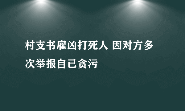 村支书雇凶打死人 因对方多次举报自己贪污