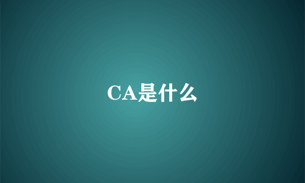 CA是什么