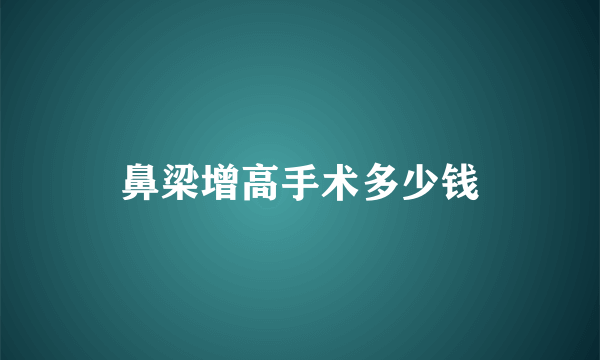 鼻梁增高手术多少钱